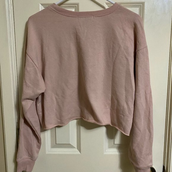 Urban Planet SWS Pink Cropped Sweatshirt - Picture 3 of 5